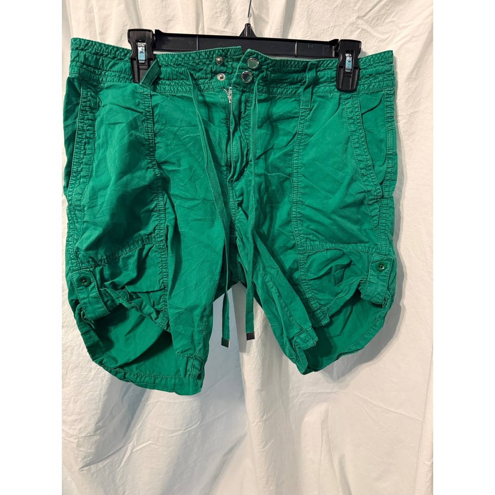 Lauren Ralph Lauren Green Cargo Shorts Womens 8 Cotton Drawstring Utility Summer